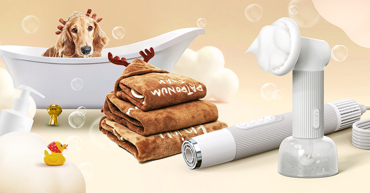 Uah Pet - FUR-EVER CLEAN Automatic Foaming Soap Dispenser and Dog Bath Brush