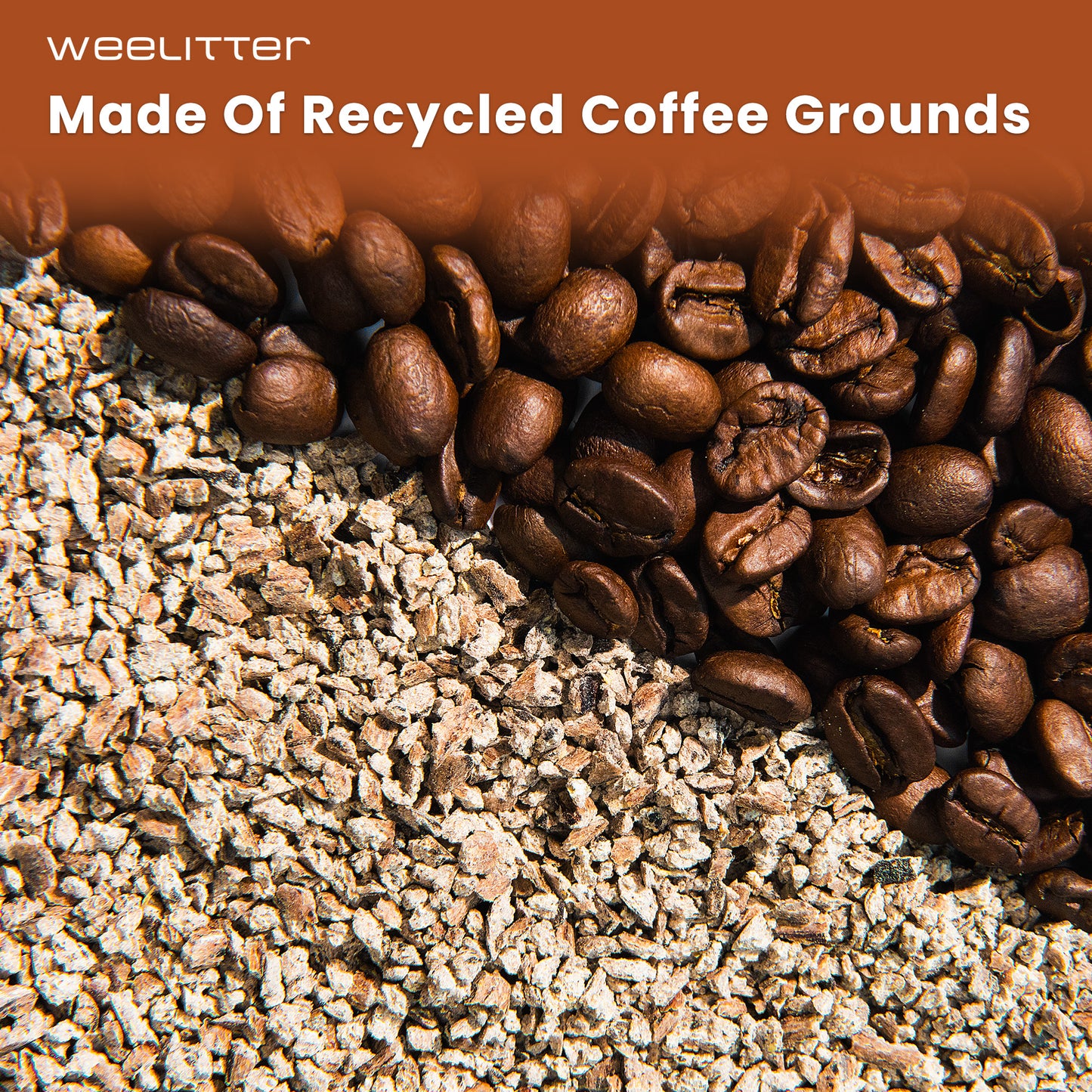 WeeLitter Coffee Cat Litter | Natural Flushable-Housebreaking Extra Clumping Pellet Litter | Dust Free Cat Litter | Ultra Absorbent Water Flushable (3bags, 14lb/bag)