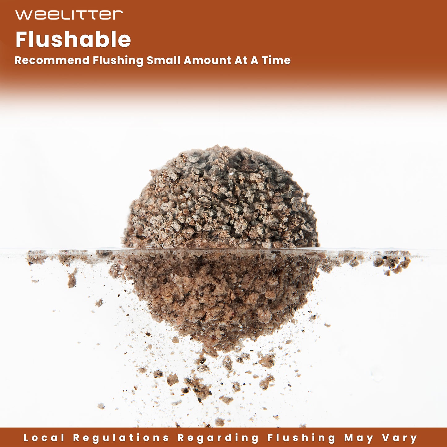 WeeLitter Coffee Cat Litter | Natural Flushable-Housebreaking Extra Clumping Pellet Litter | Dust Free Cat Litter | Ultra Absorbent Water Flushable (3bags, 14lb/bag)
