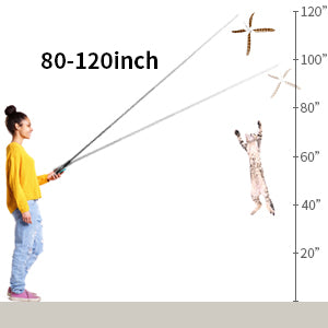 Uah Pet - Retractable Cat Wand Toy with 4 Piece Teasers