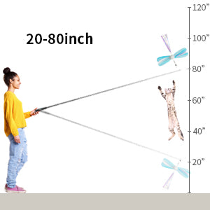 Uah Pet - Retractable Cat Wand Toy with 4 Piece Teasers