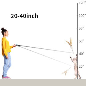 Uah Pet - Retractable Cat Wand Toy with 4 Piece Teasers