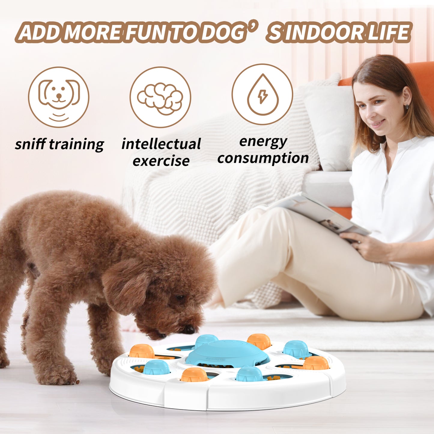 Uah Pet 2-in-1 Treat Dispensing Dog Puzzle Toys