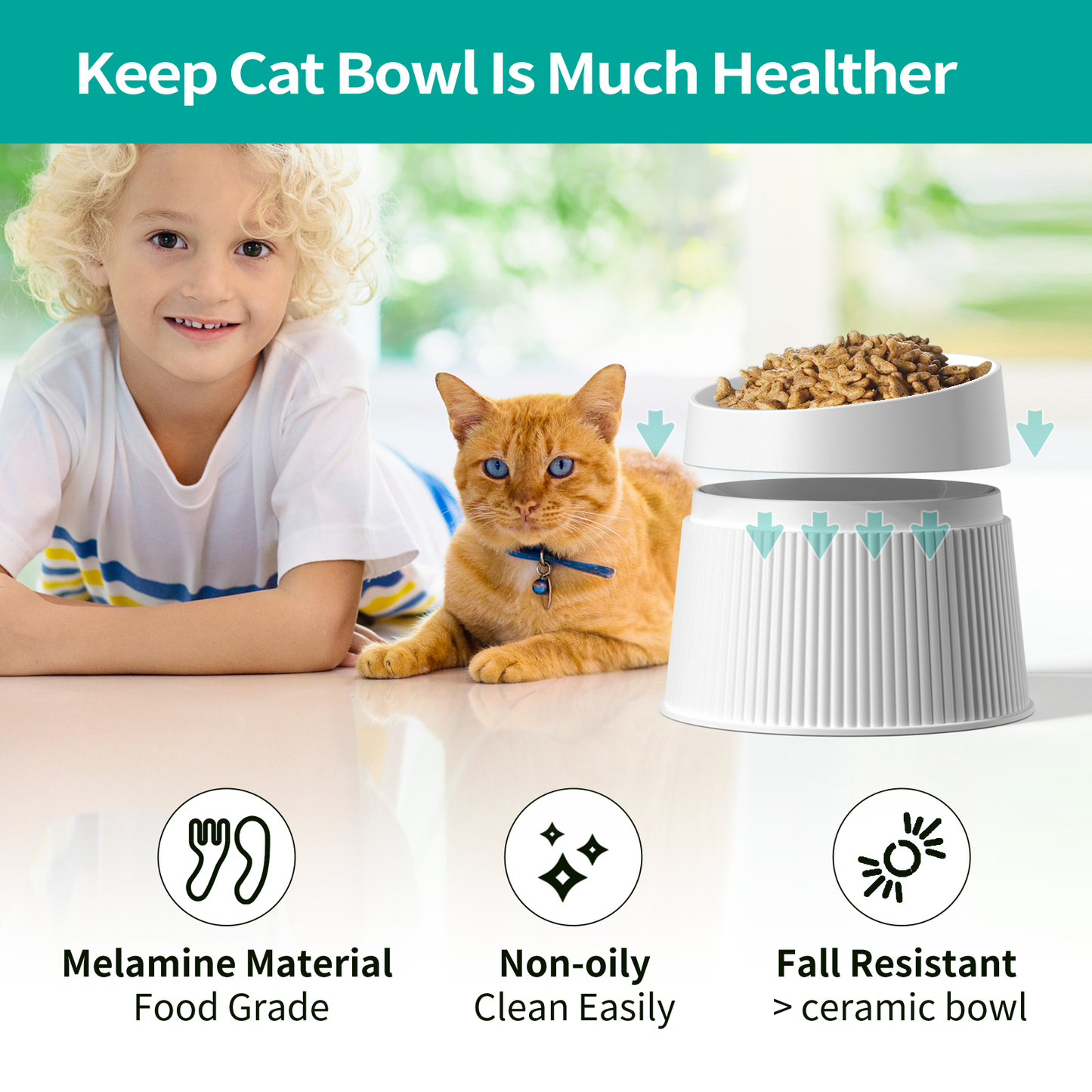 Uah Pet - Elevated Cat Bowls