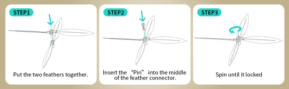 Uah Pet - Retractable Cat Wand Toy with 4 Piece Teasers