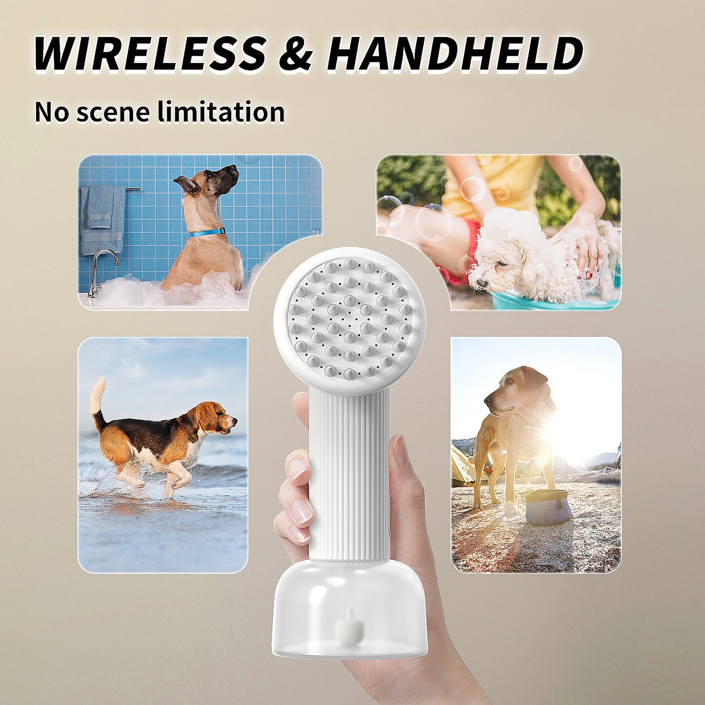 Uah Pet - FUR-EVER CLEAN Automatic Foaming Soap Dispenser and Dog Bath Brush