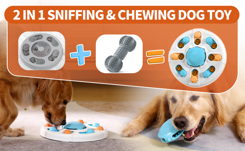 Uah Pet 2-in-1 Treat Dispensing Dog Puzzle Toys
