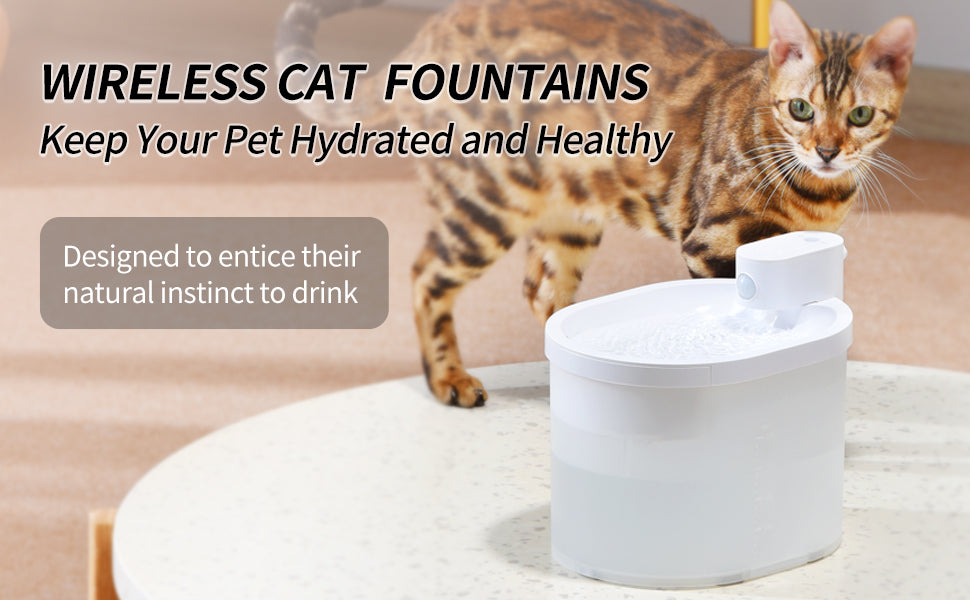 Uah Pet - ZERO Wireless And Automatic Cat Water Fountain