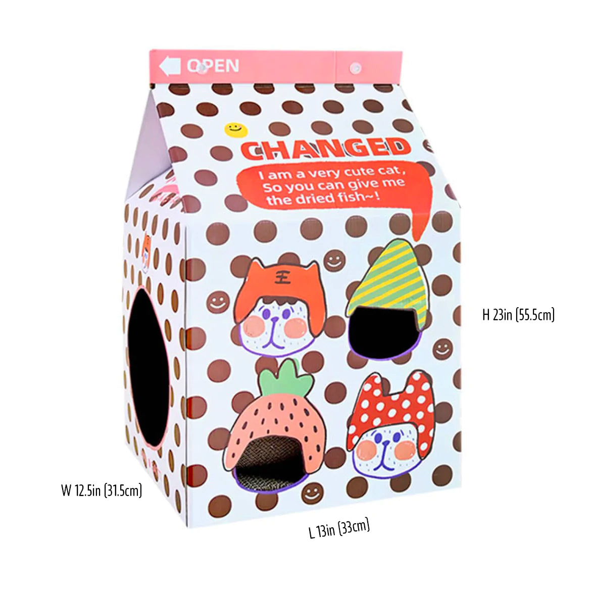 Cat Scratcher Box House With Scratching Pad