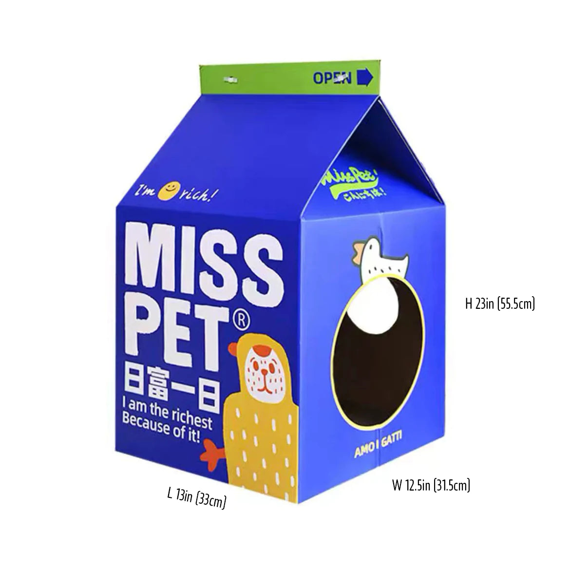 Cat Scratcher Box House With Scratching Pad