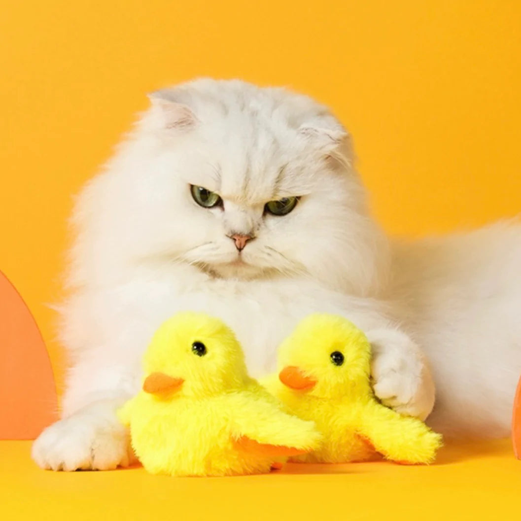 Flapping Duck Toy with Catnip Moving Cat Kicker - Touch Activated Interactive Electric Cat Plush Toy