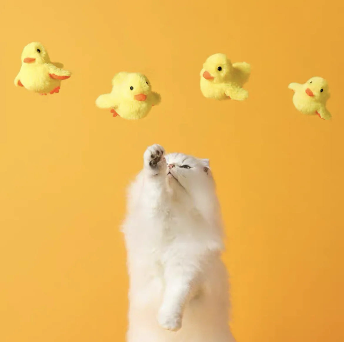 Flapping Duck Toy with Catnip Moving Cat Kicker - Touch Activated Interactive Electric Cat Plush Toy