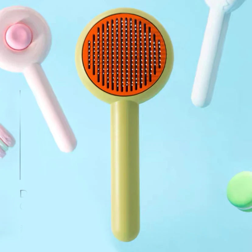 Self-Cleaning Pet Grooming One-Click Hair Brush - Donut